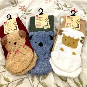 Animal Pattern Chenille Socks. 🐨 🐑 🐶